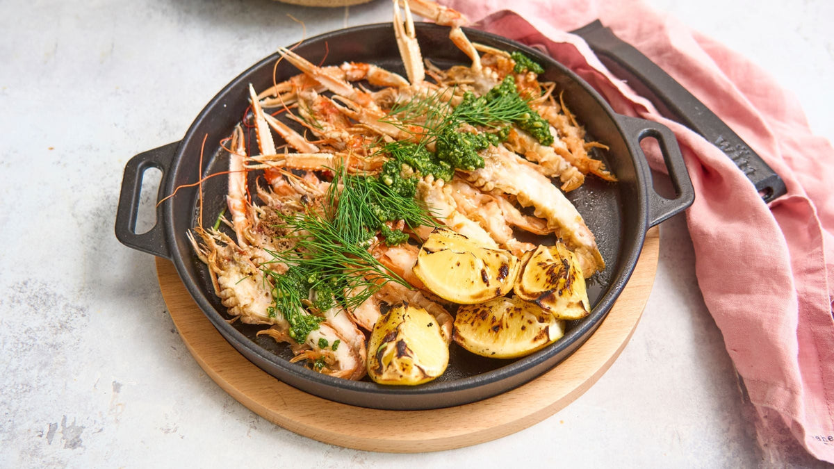 Grilled Langoustines with Dill Pesto