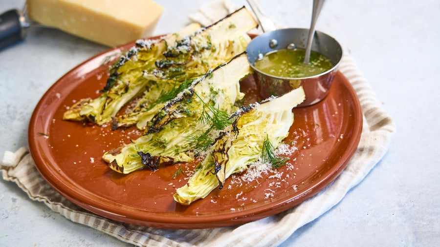Grillet spisskalål med urtesmør
