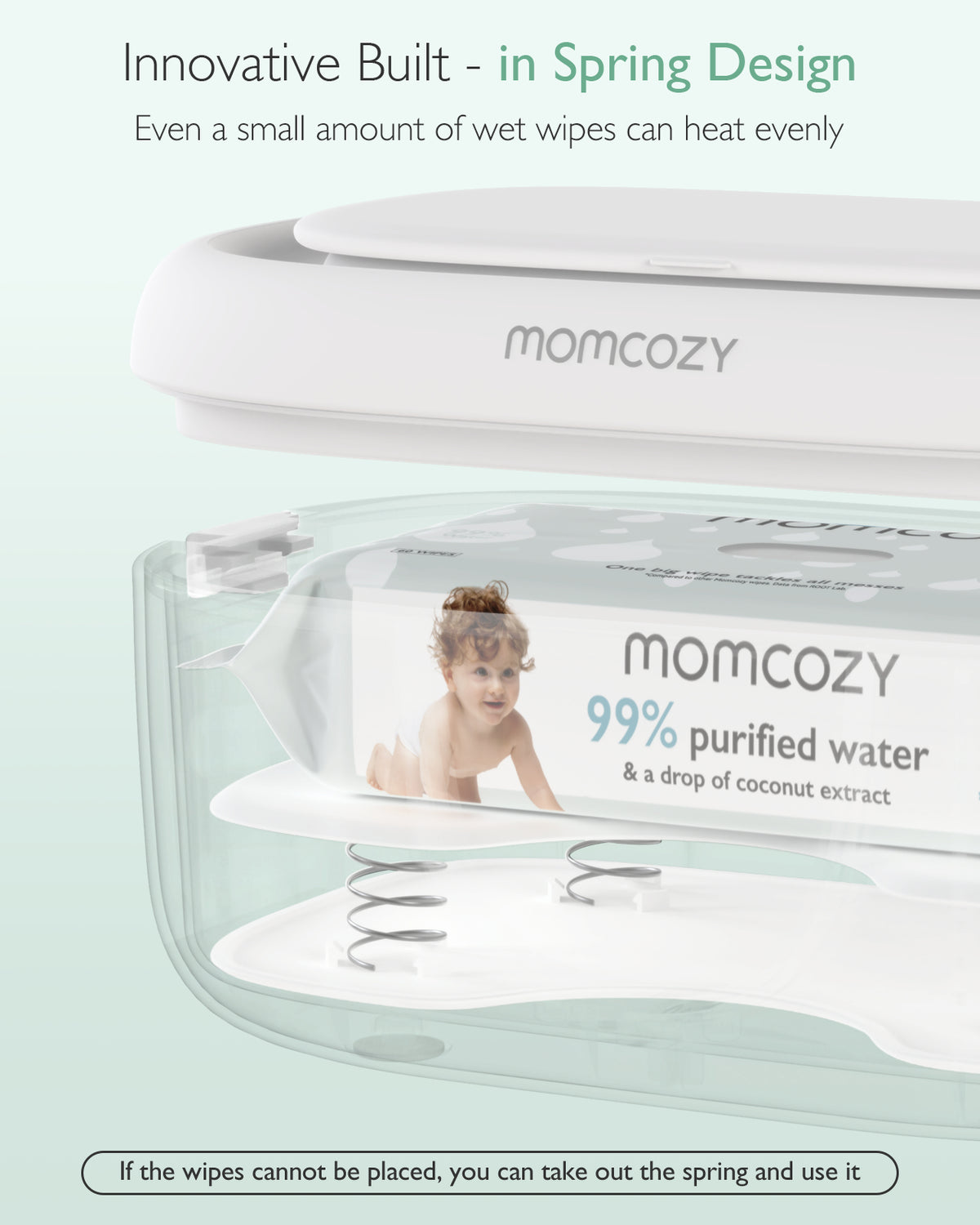Momcozy Suurikapasiteettinen Vauvan Kosteuspyyhelämmitin – EU-versio