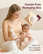 Momcozy YN08 L Kädet vapaana -pumppausrintaliivit Natural