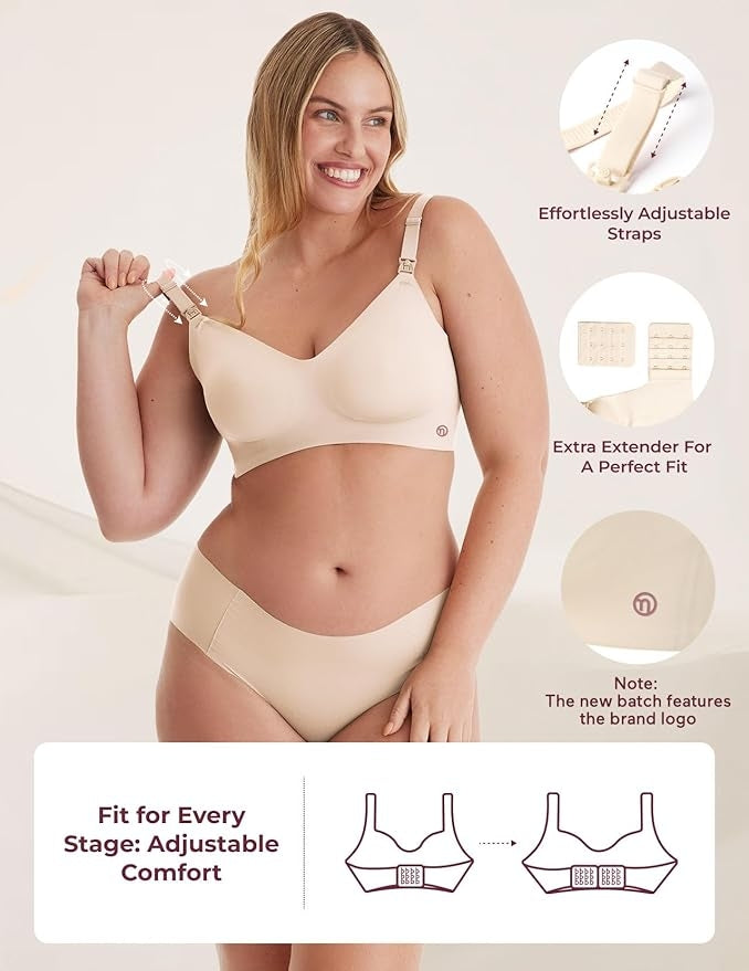Momcozy YN21 L Hands-Free Pumping Bra Natural