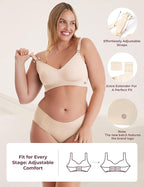 Momcozy YN21 L Hands-Free Pumping Bra Natural