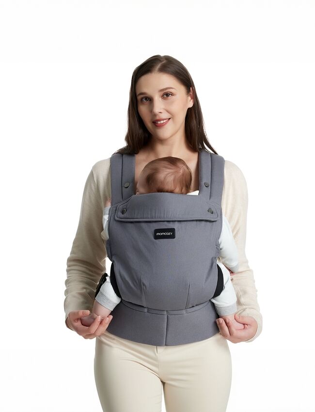 Momcozy PureHug Cotton Soft Structured Carrier Grå