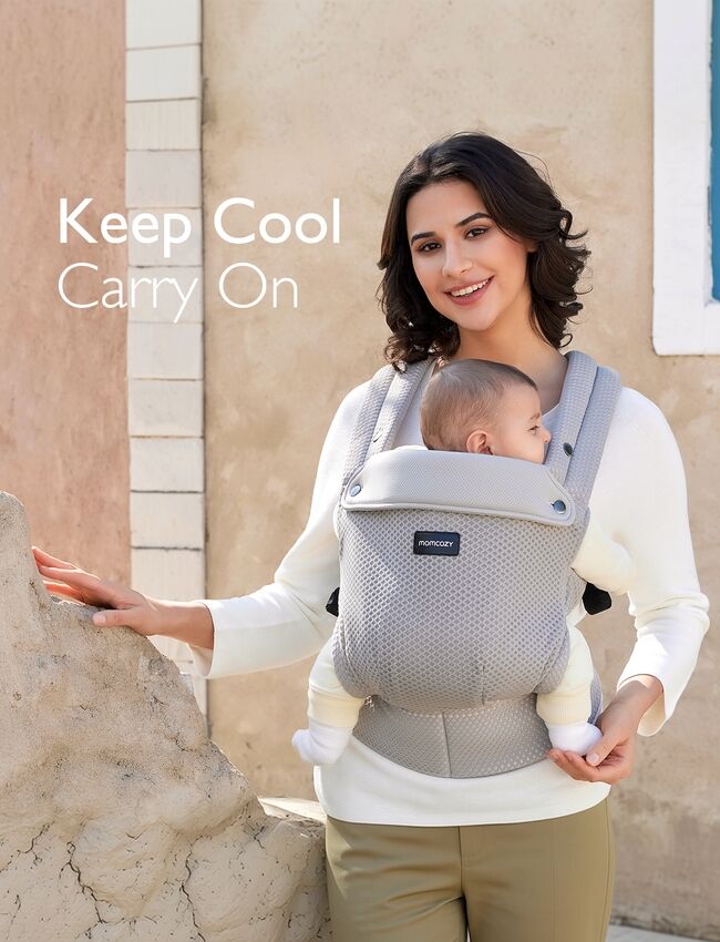 Momcozy Nyfödd till Småbarn Air Mesh Mjuk Bärsele Grå