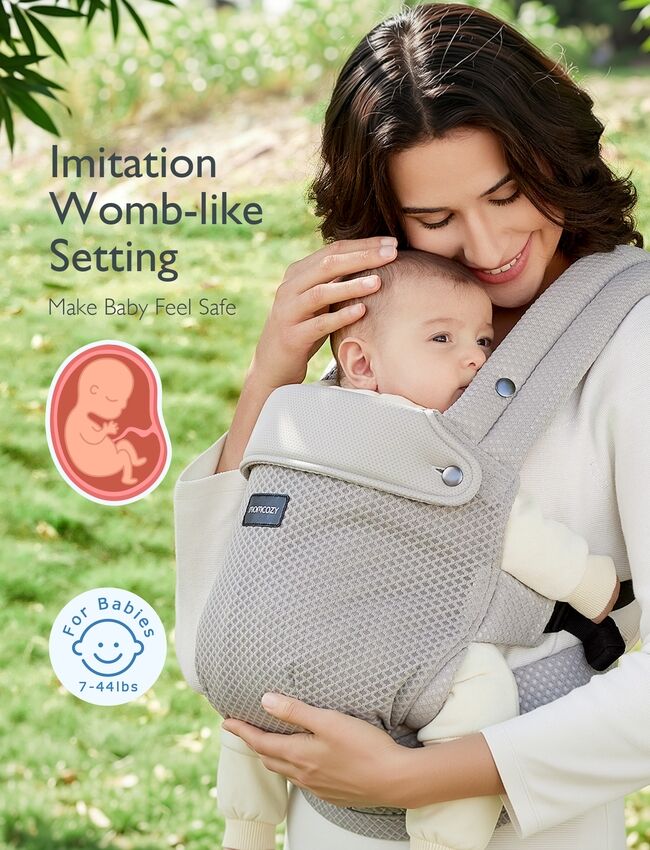 Momcozy Nyfödd till Småbarn Air Mesh Mjuk Bärsele Grå