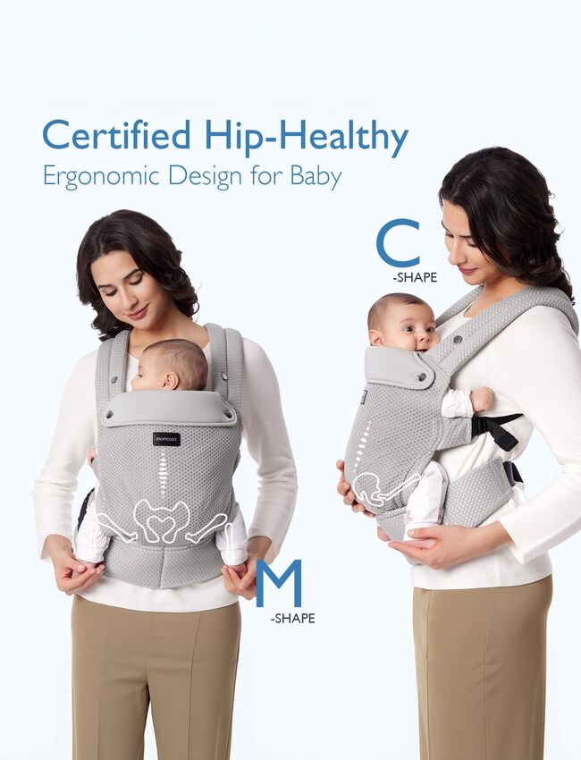 Momcozy Nyfödd till Småbarn Air Mesh Mjuk Bärsele Grå