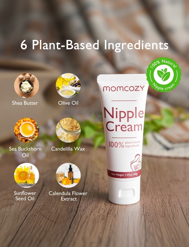 Momcozy 100 % luonnollinen vegaaninen lanoliiniton nännivoide