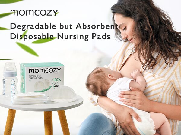 Momcozy Bambufiber Engångs - 80 stycken Amningsinlägg
