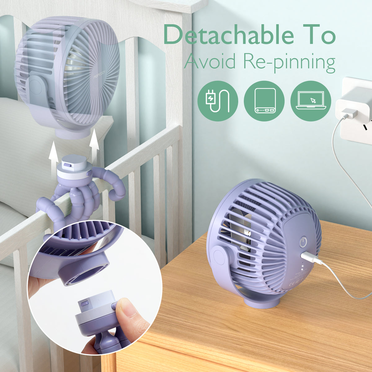 Momcozy Portable Fan Purple