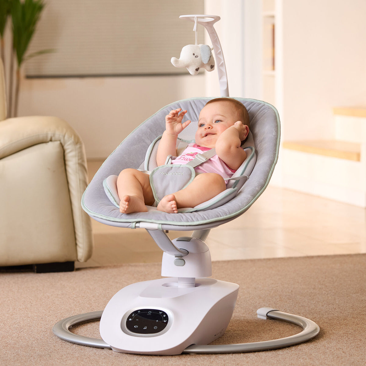 Momcozy CocoSway 3D-liikkeinen sähköinen vauvan keinu