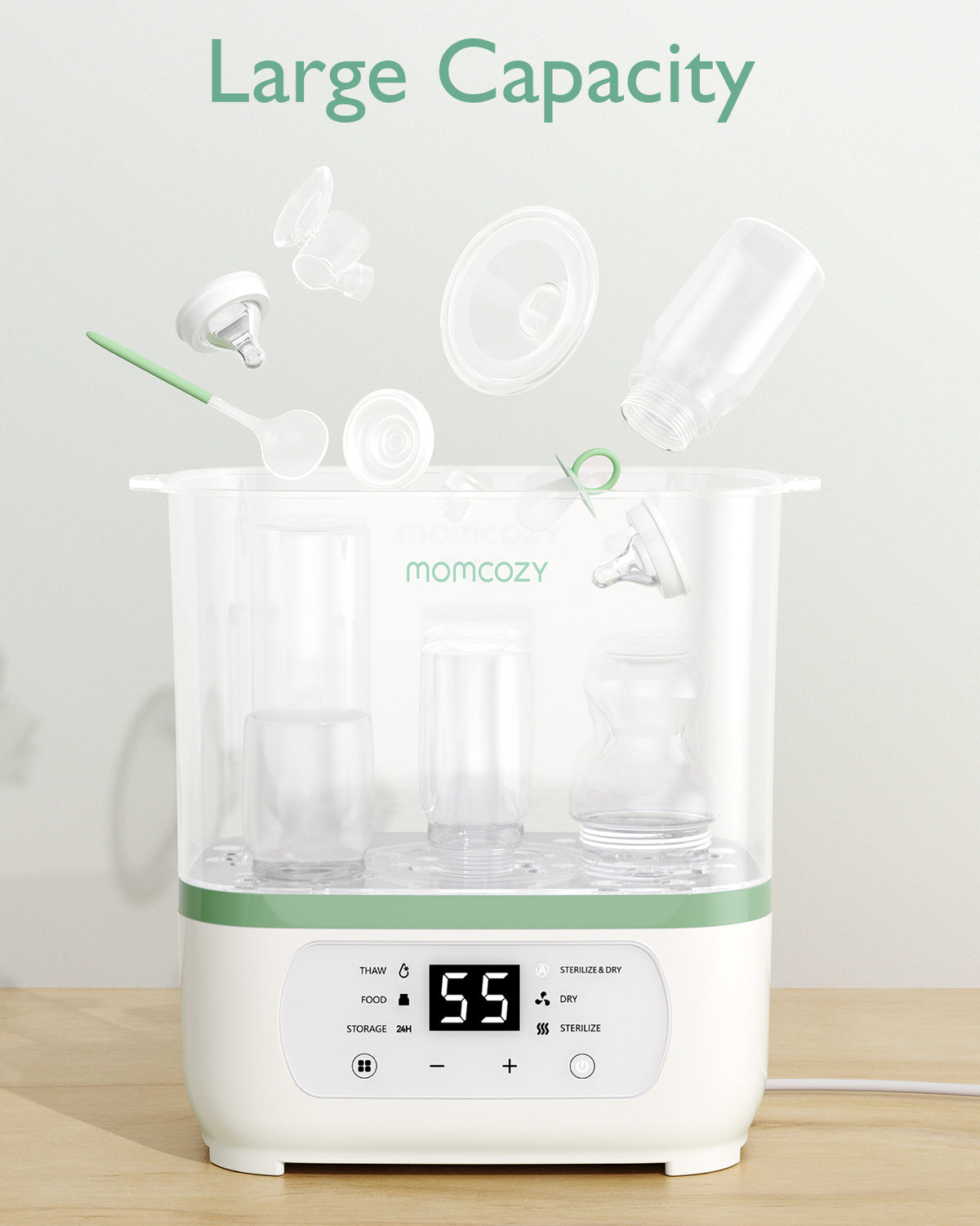 Momcozy 8-in-1 Sähköinen Höyryllä Varustettu Tuttipullojen Pesukone