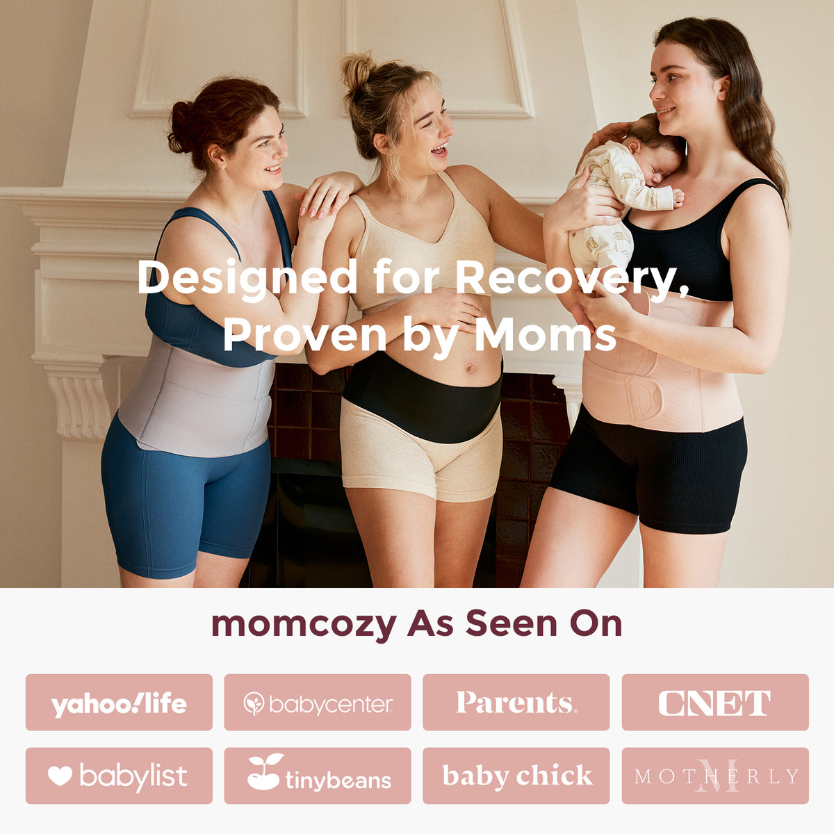 Momcozy Ergowrap M Synnytyksen jälkeinen vatsavyö Oyster Pink
