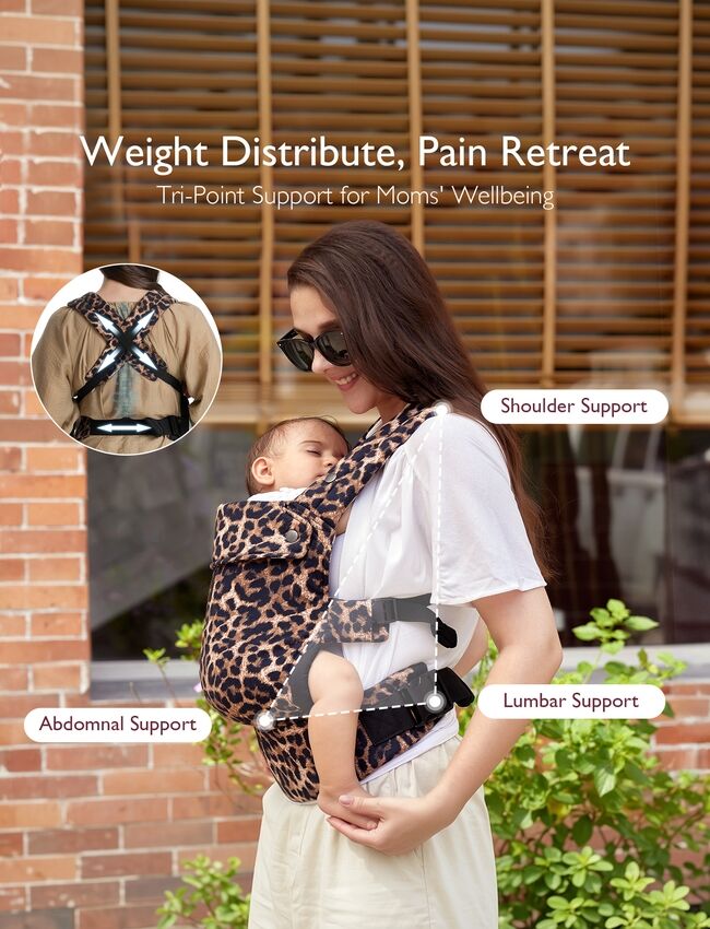 Momcozy PureHug Bomull Mjuk Strukturerad Bärsele Leopard