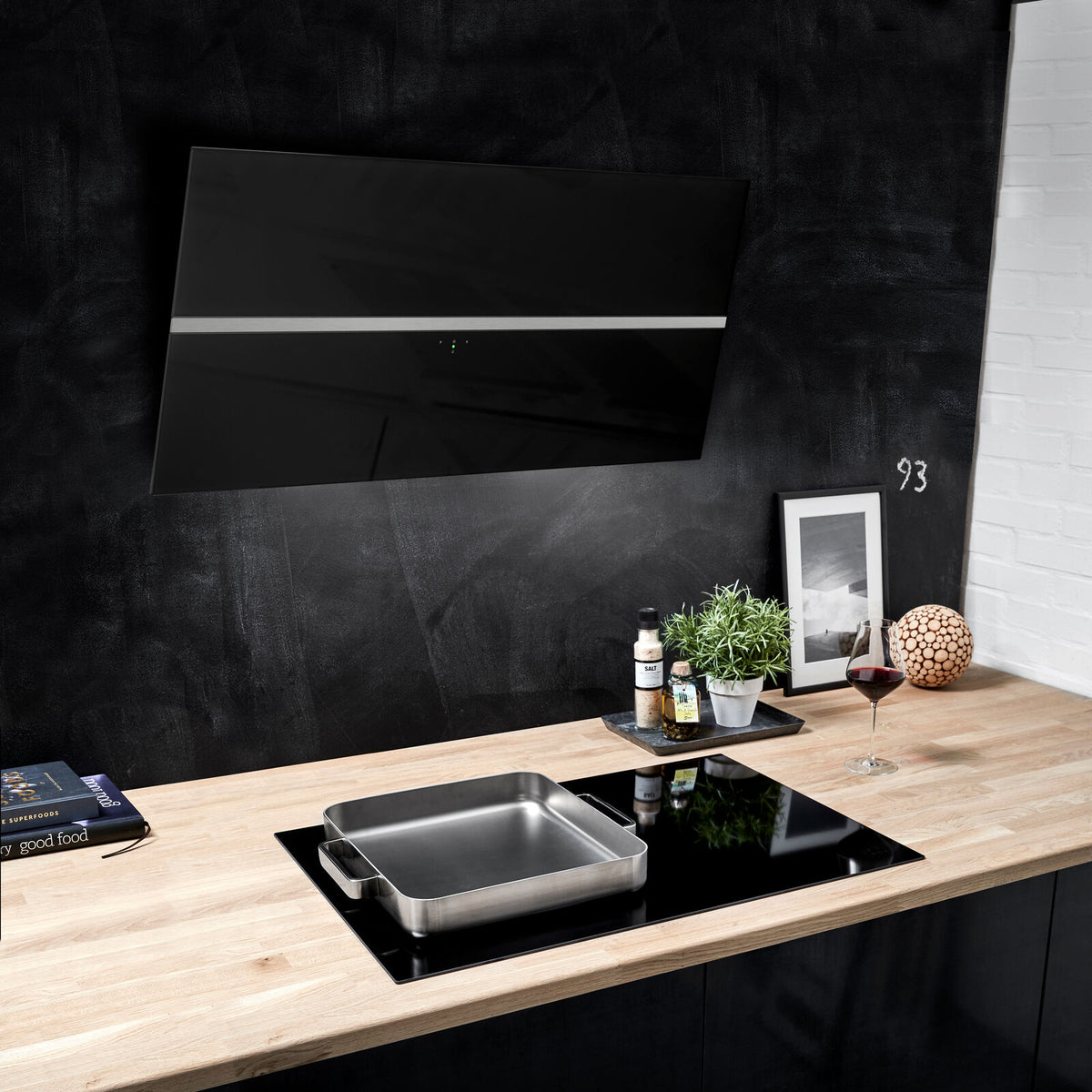 Witt WIE90GCB2 Wall hanging hood Black