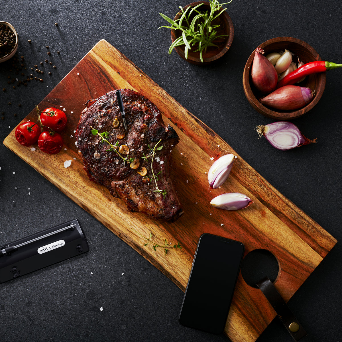 Witt CookPerfect Wireless Dual Paistolämpömittari Musta