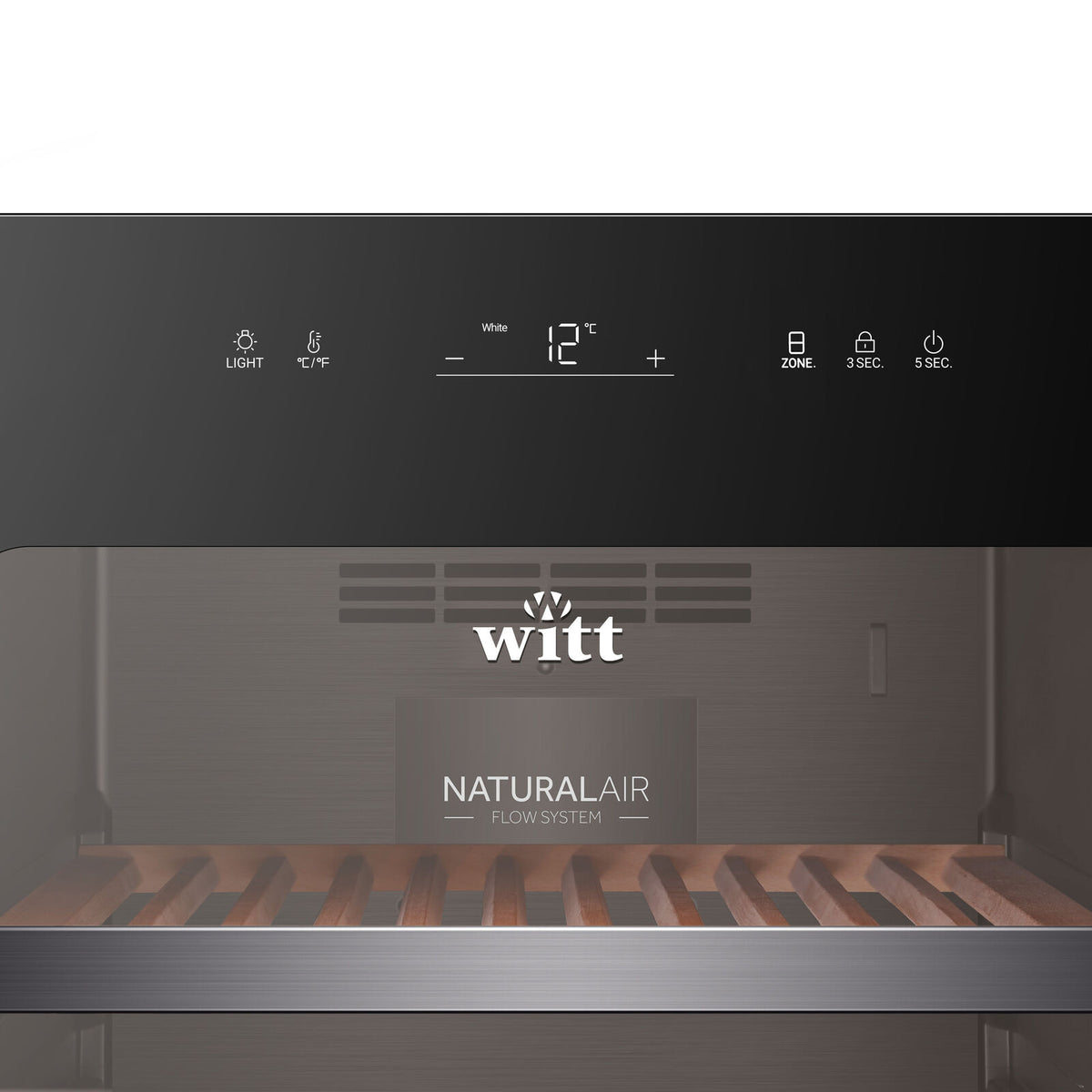 Witt WCF190B219E2 Fristående vin Svart