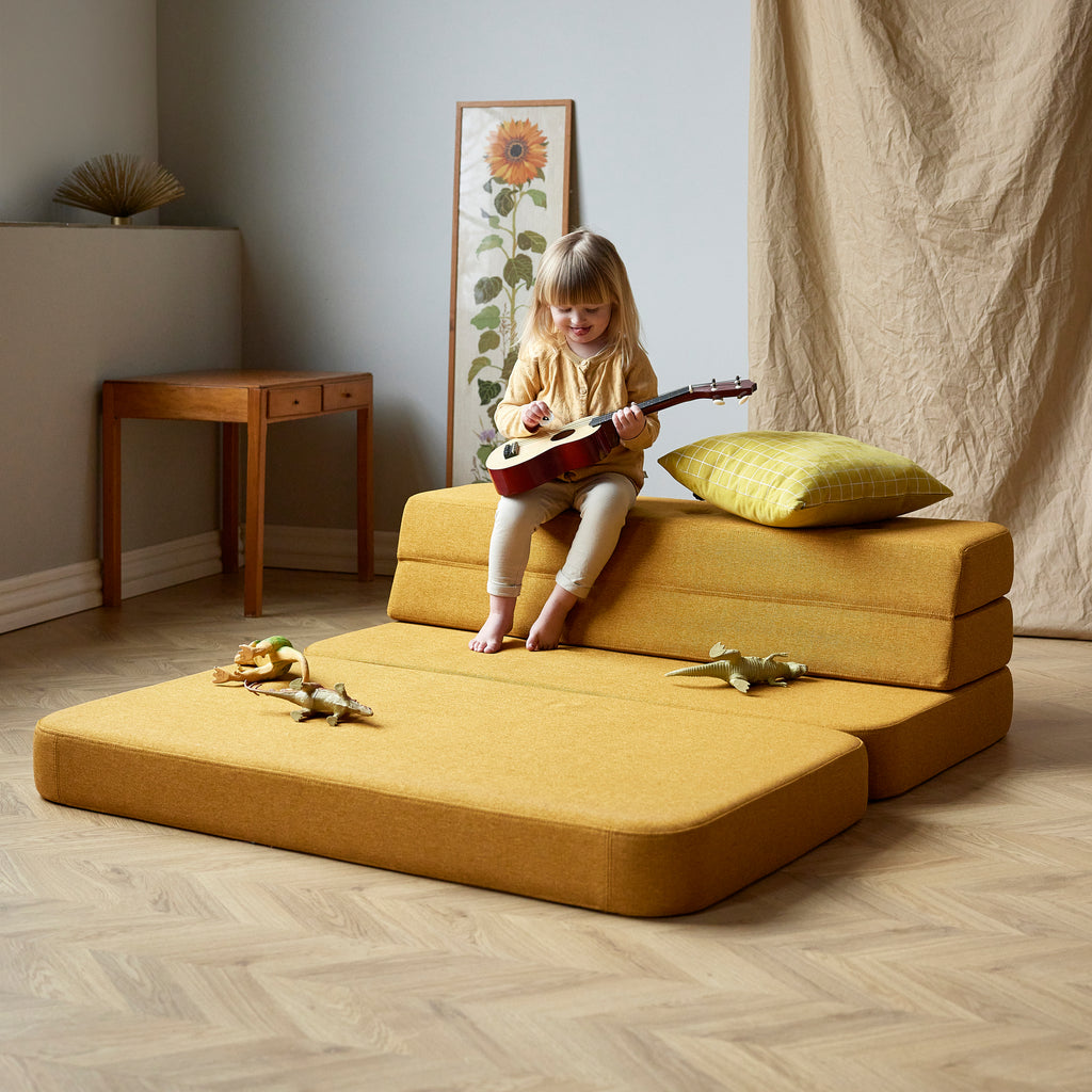 by KlipKlap 3-osainen sohva 120 cm Mustard