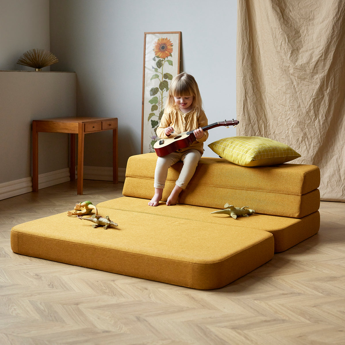 by KlipKlap 3 Fold Sofa 120 cm Sennep