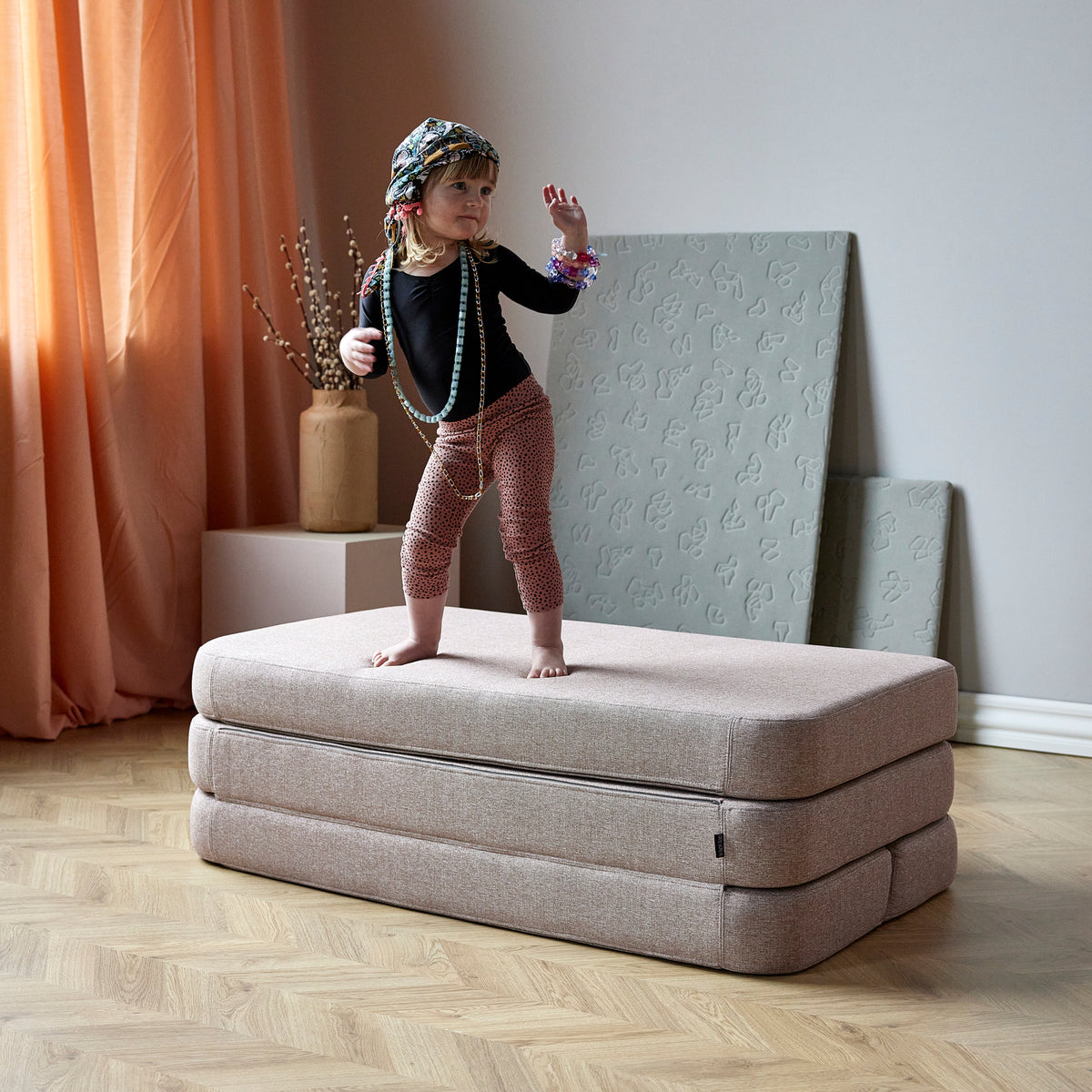 by KlipKlap 3 fold sofa 120 cm Soft Rose