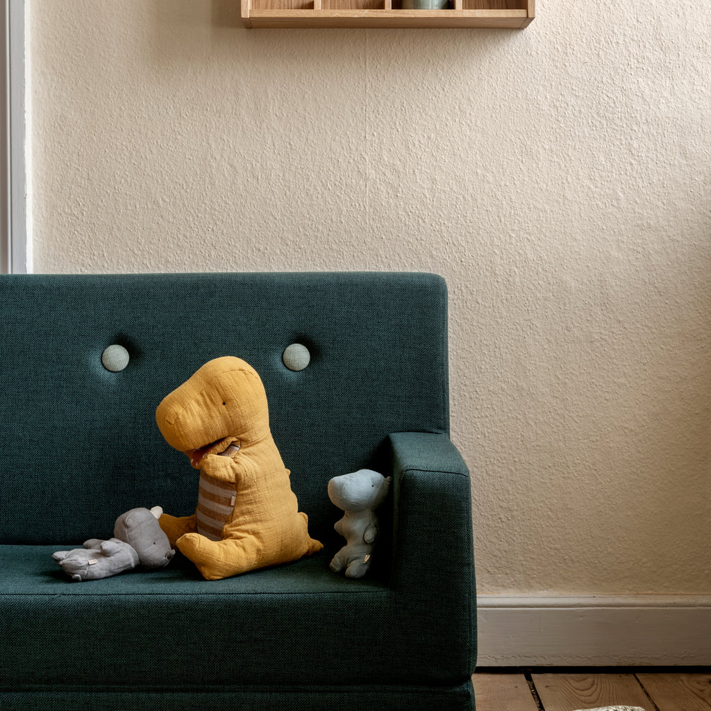 By KlipKlap KK Kids Sofa Deep Green w. Light Green