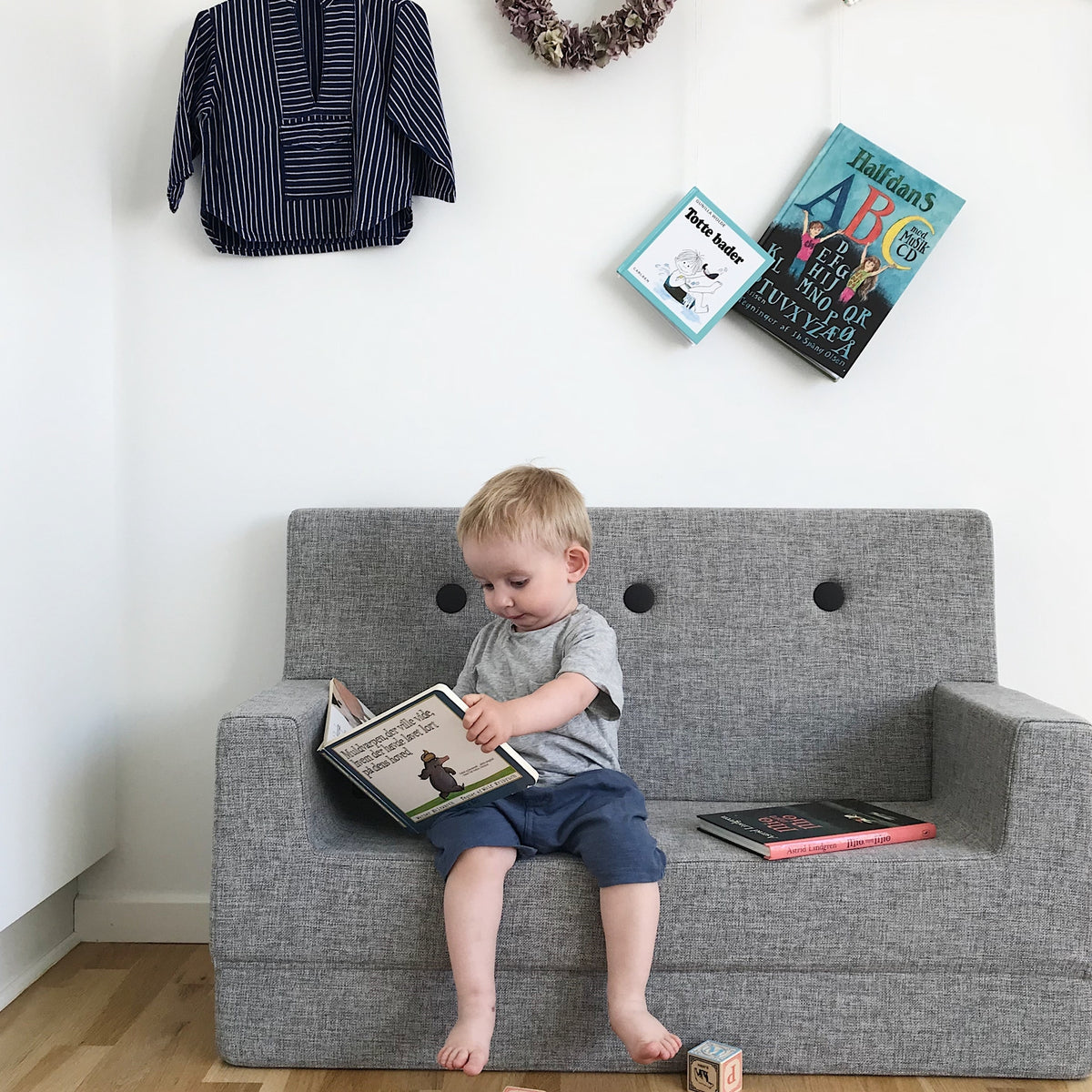 by KlipKlap Kids Sofa Multi Grey