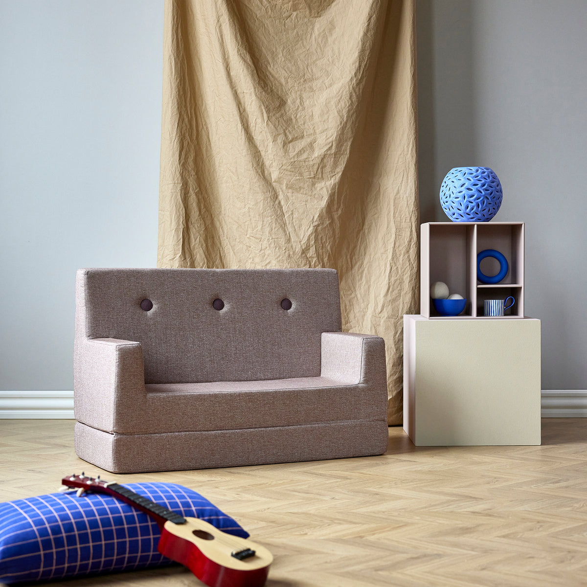 by KlipKlap Kids Sofa Soft Rose