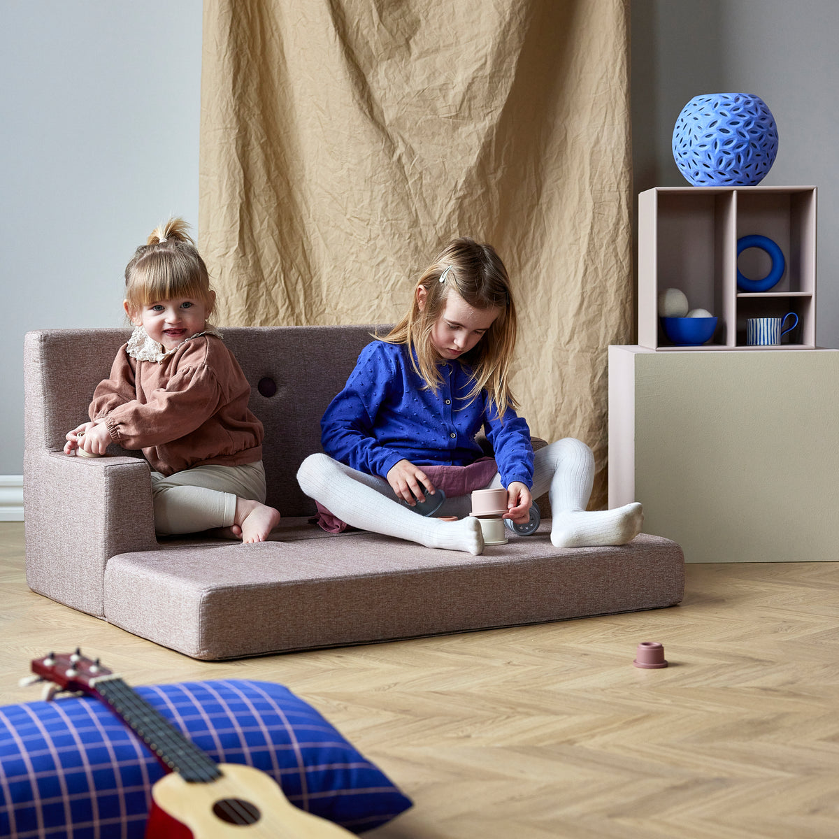 by KlipKlap Kids Sofa Soft Rose