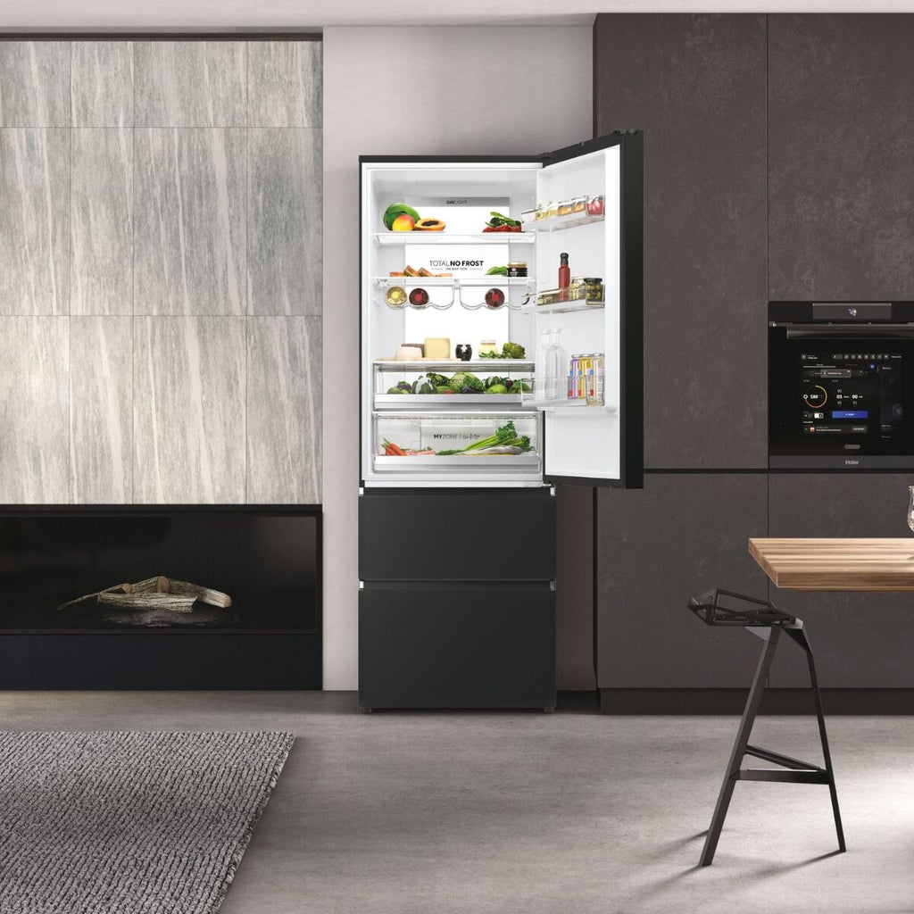 Haier HTW7720ENPT Kjøleskap-fryser Svart