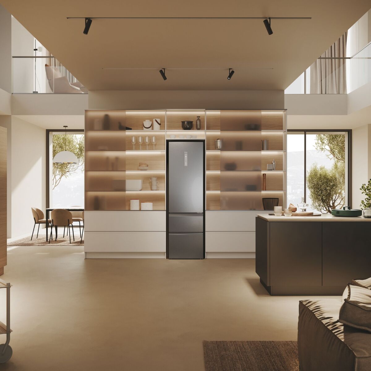 Haier HTW5620DNMG Kyl-frys Rostfritt stål