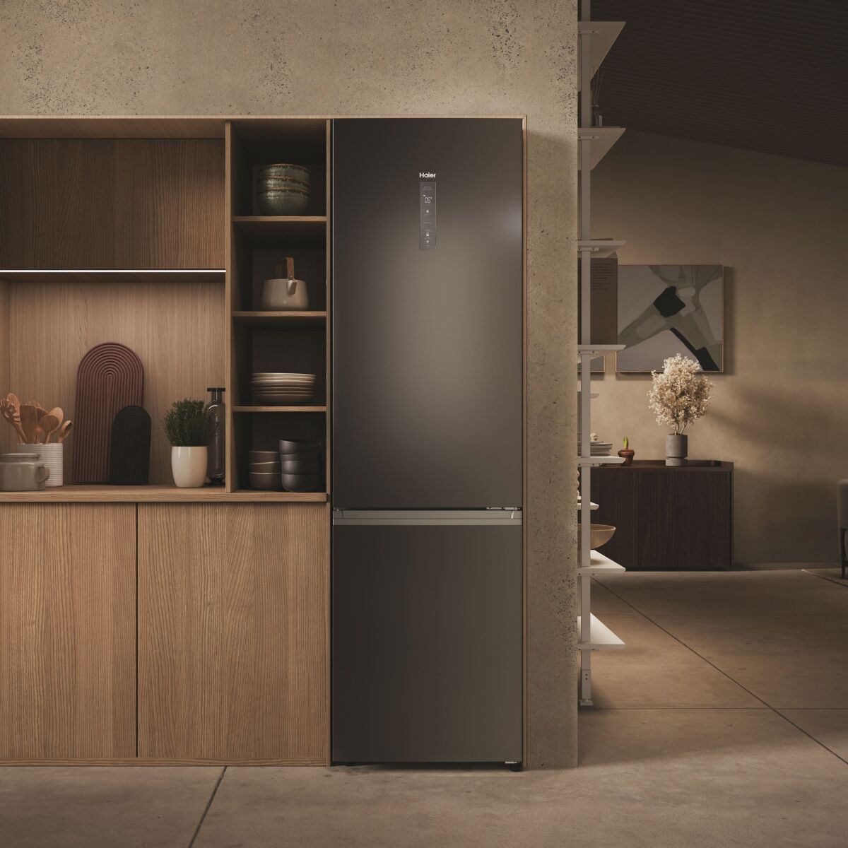 Haier HDPW3620DNPD Kyl-frys Svart