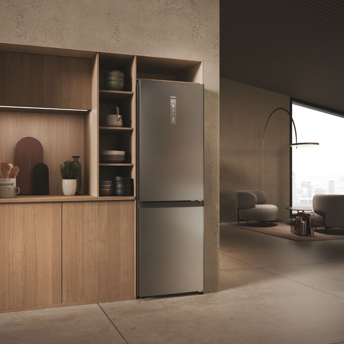 Haier HDPW3618DNPK Kyl-frys Rostfritt stål