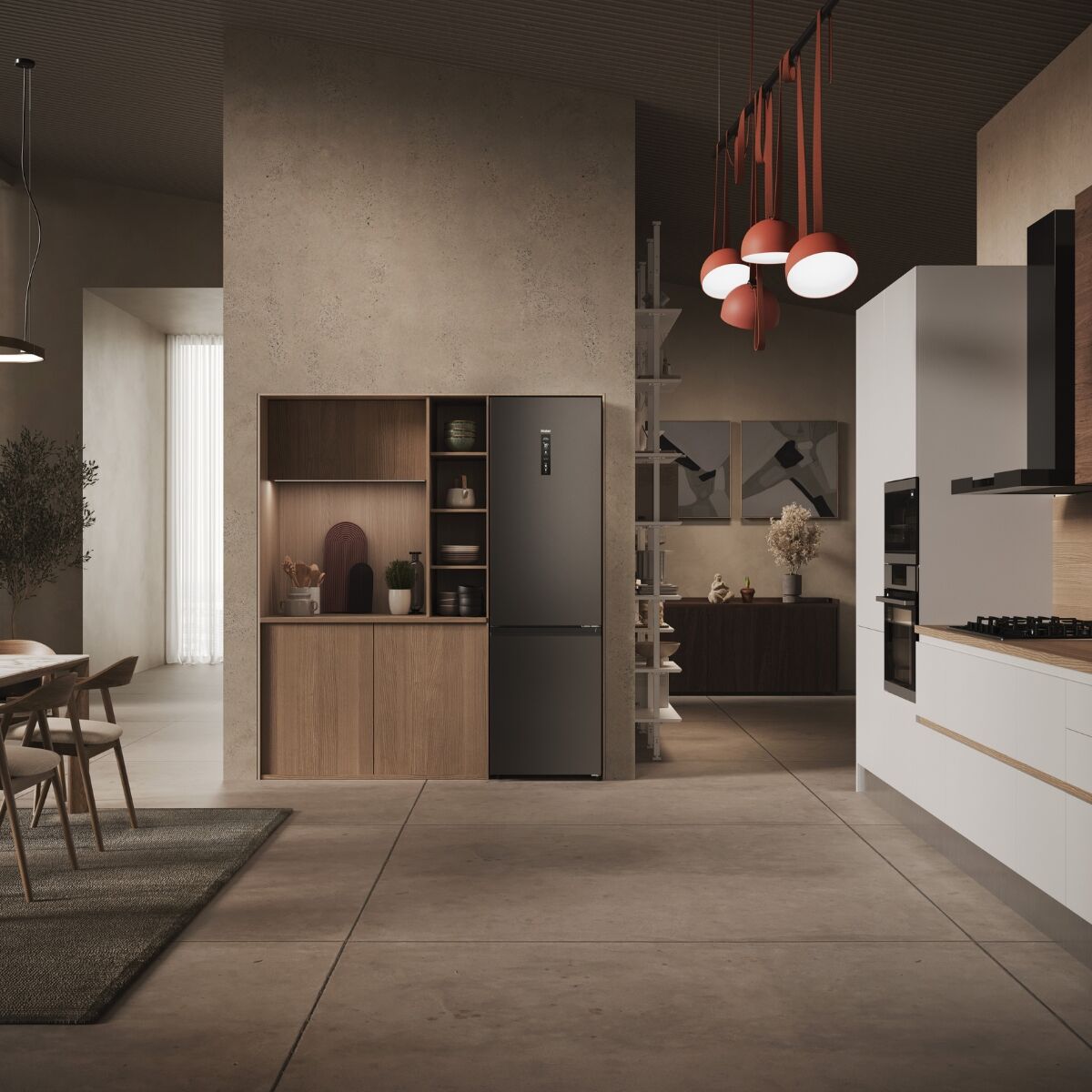Haier HDPW3618DNPD Kyl-frys Svart