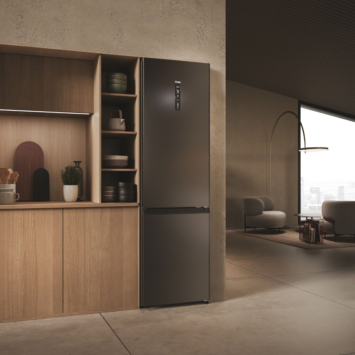 Haier HDPW3618DNPD Kyl-frys Svart
