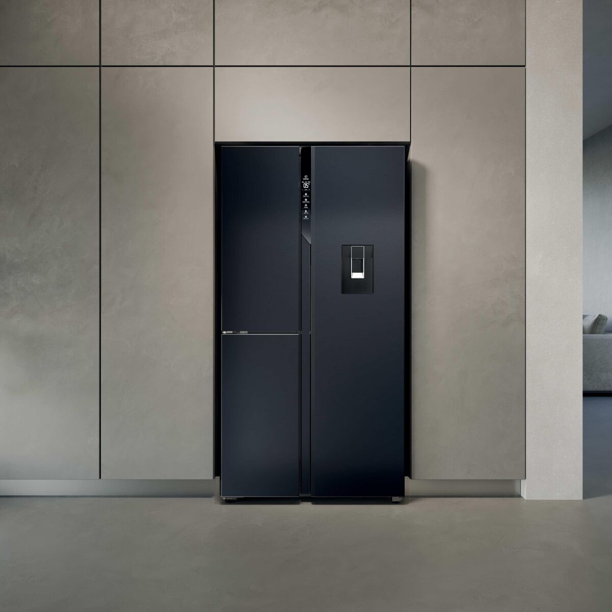 Haier HSPR79F18EWMB Kyl-frys Svart