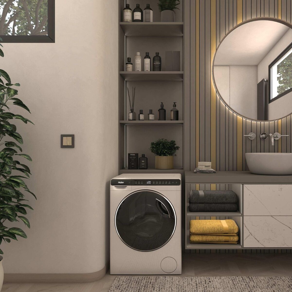 Haier HW50-BP12307U1-S Tvättmaskin Vit