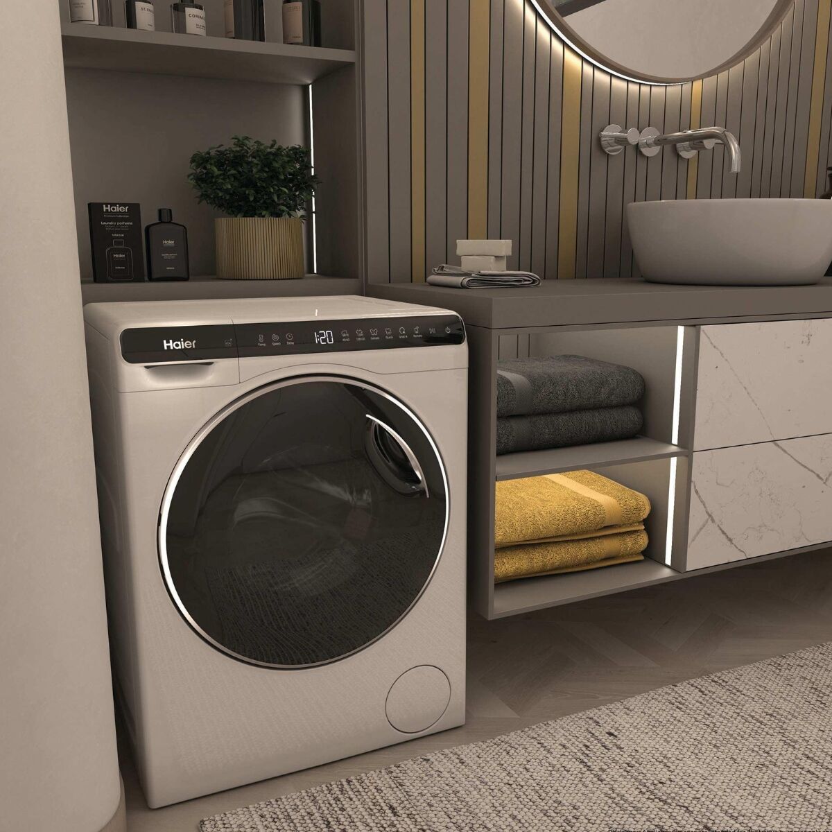 Haier HW50-BP12307U1-S Tvättmaskin Vit
