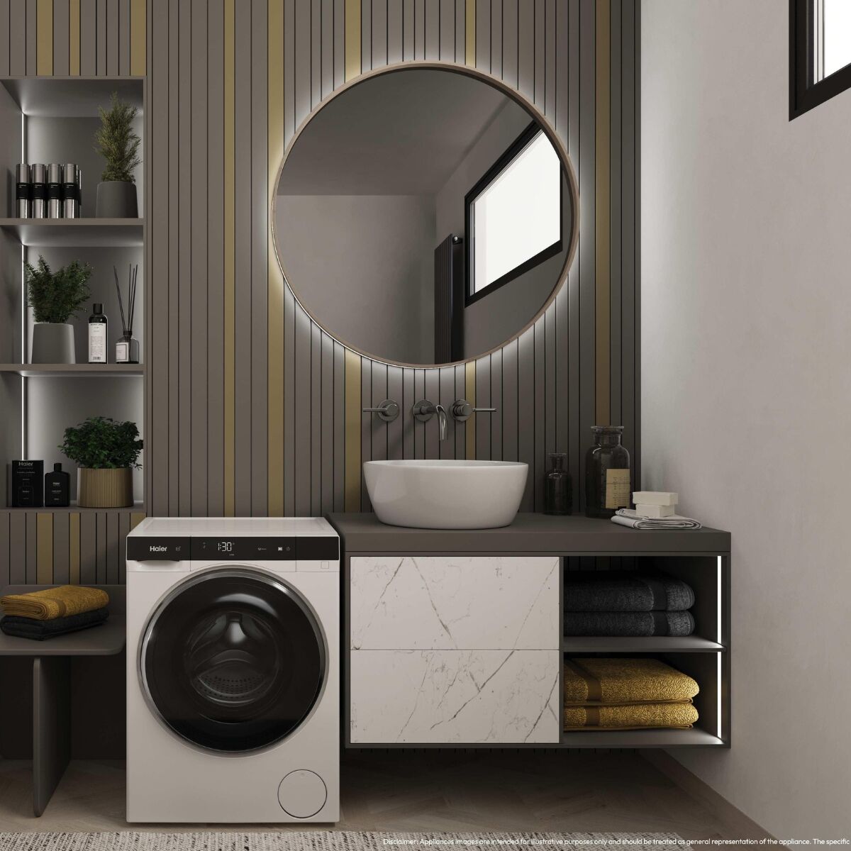 Haier HWD50-BP12307U-S Vaskemaskin Hvit