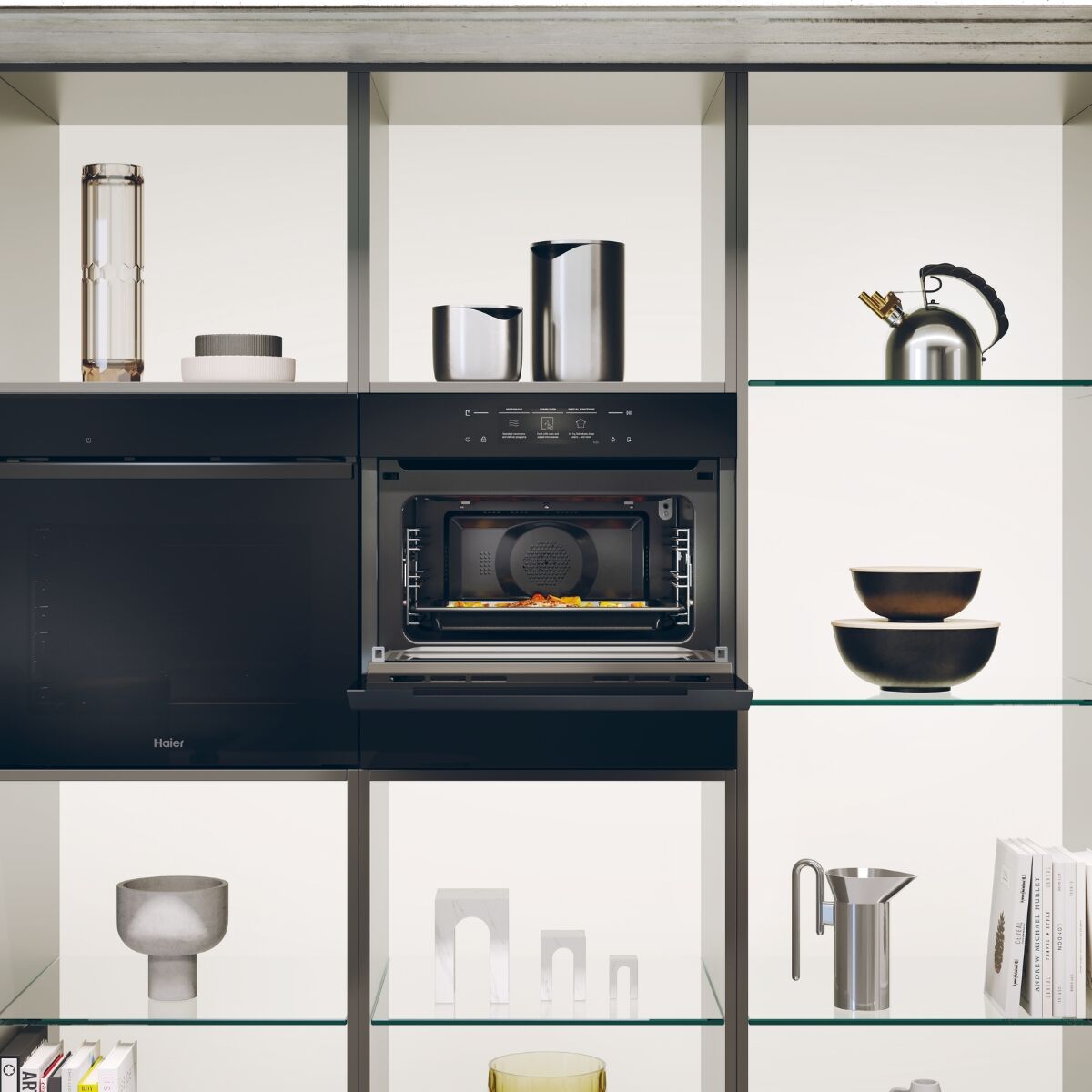 Haier H4 MWID69P6NQB kombiovn Svart