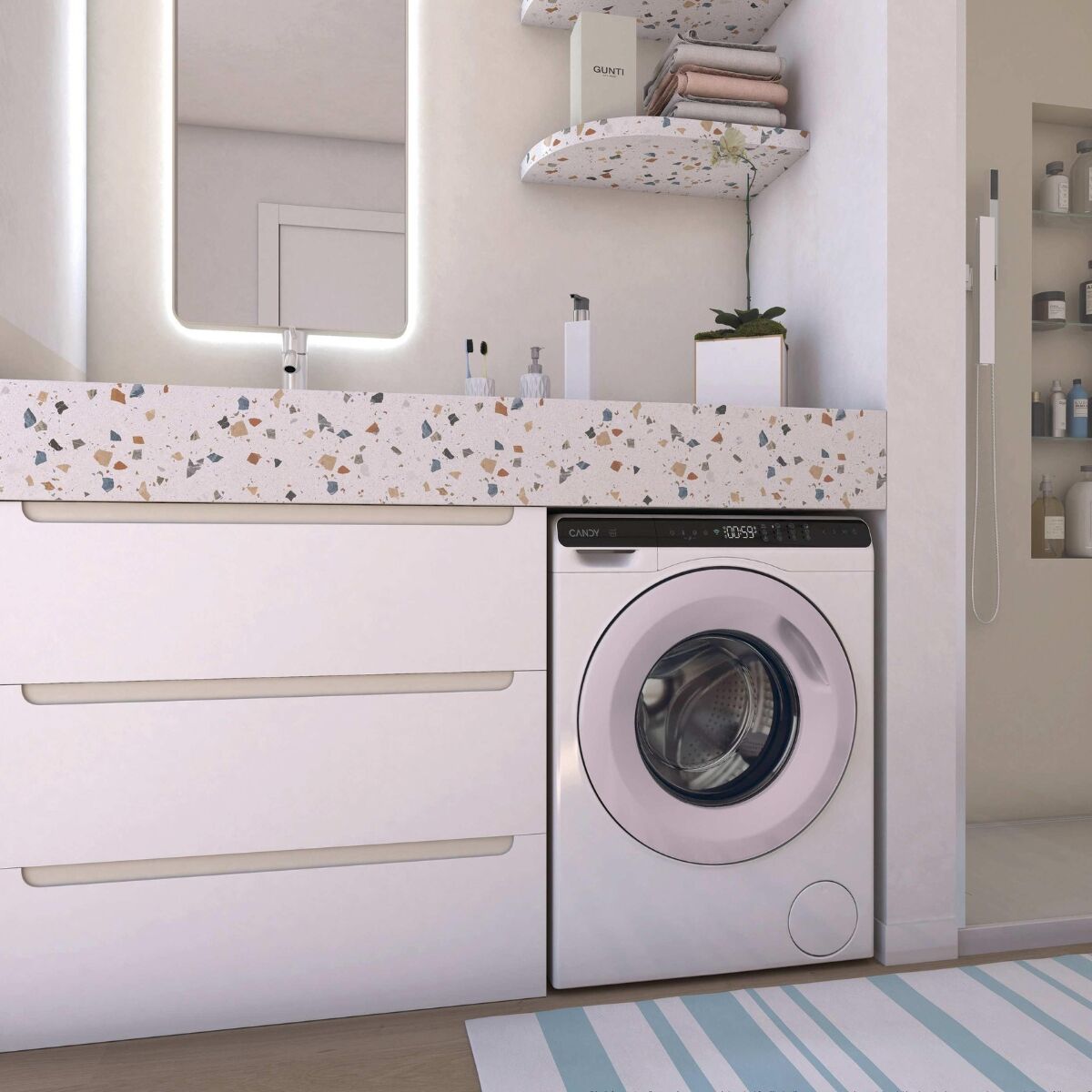 Candy CW50-BP12307WU-S Tvättmaskin Vit