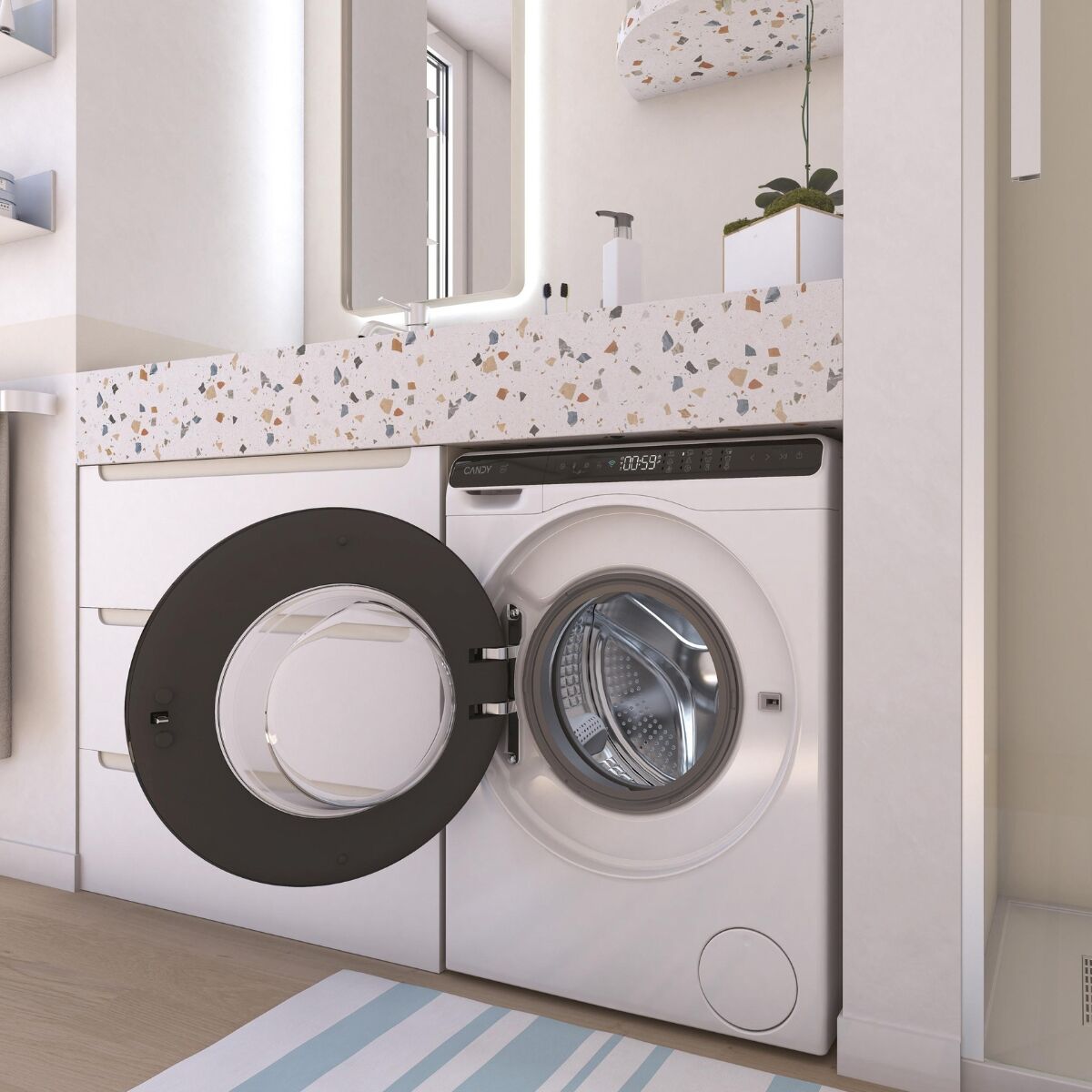 Candy CW50-BP12307WU-S Tvättmaskin Vit