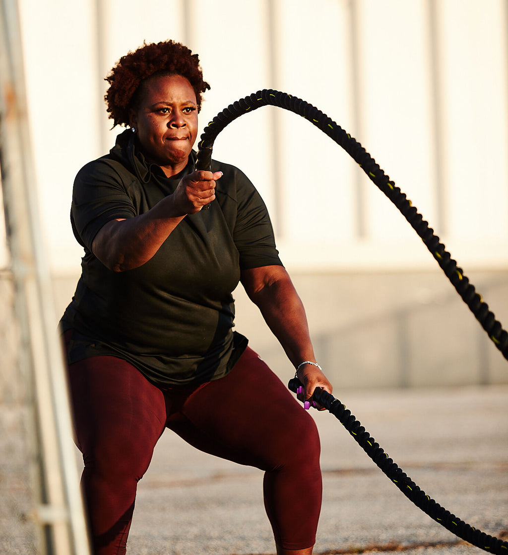 TRX short, 8 kg Battle rope Black