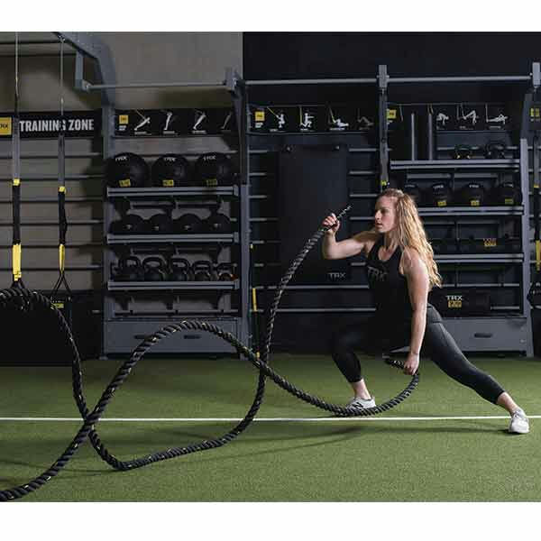 TRX short, 8 kg Battle rope Black