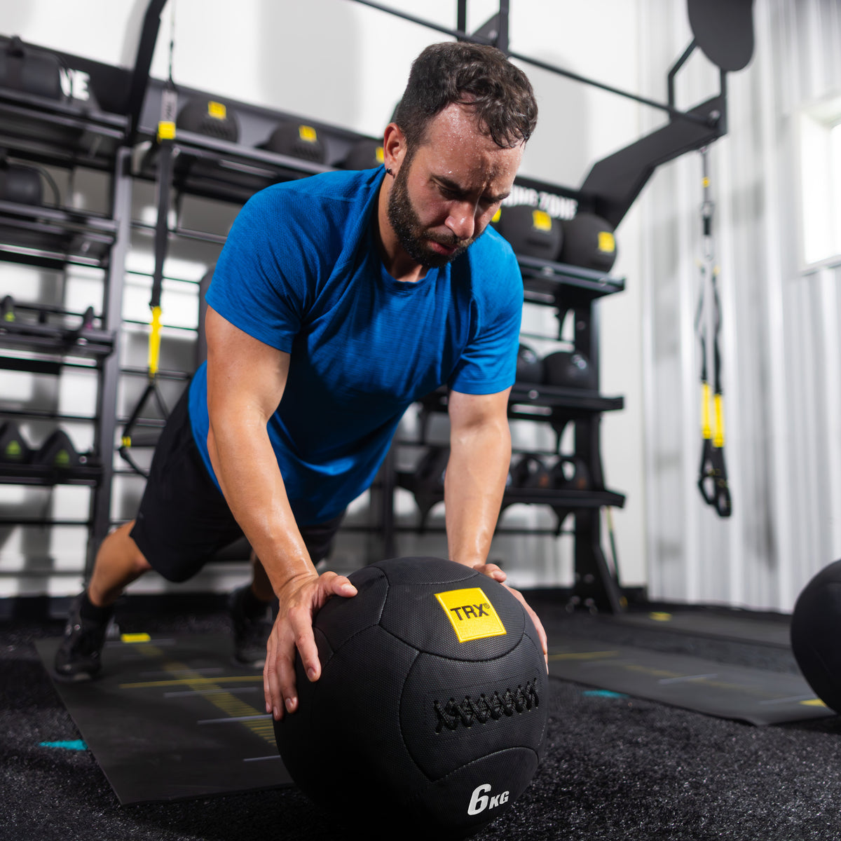 TRX HexGrip, 35 cm, 8 kg Medicine ball Black