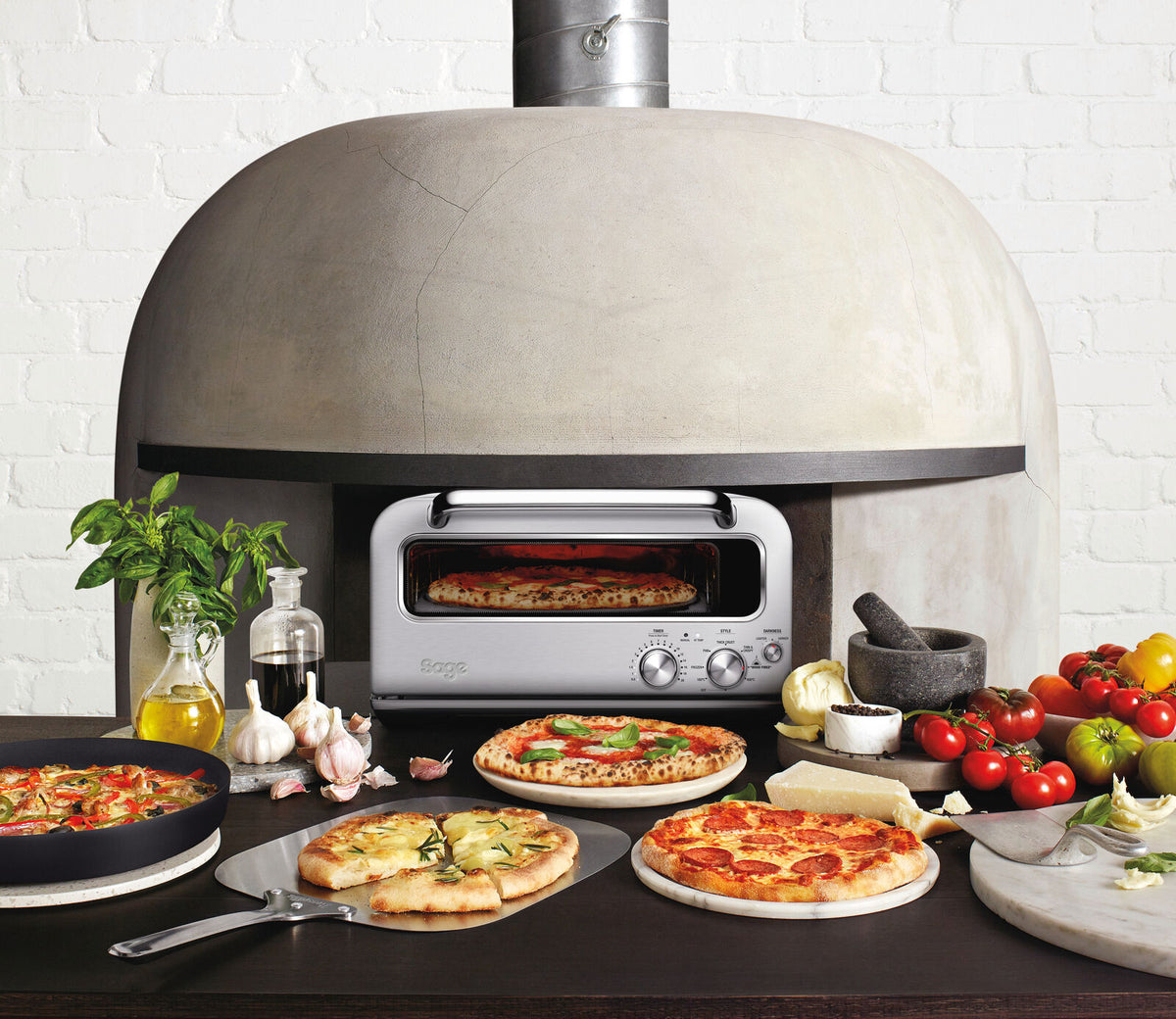 Sage SPZ820BSS Pizzaiolo Ugn Kompaktugn Borstat stål