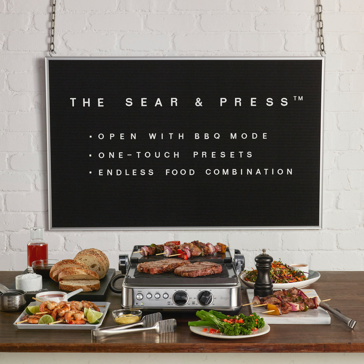 Sage SGR700BSS Grill og smørbrødgrill Børstet stål