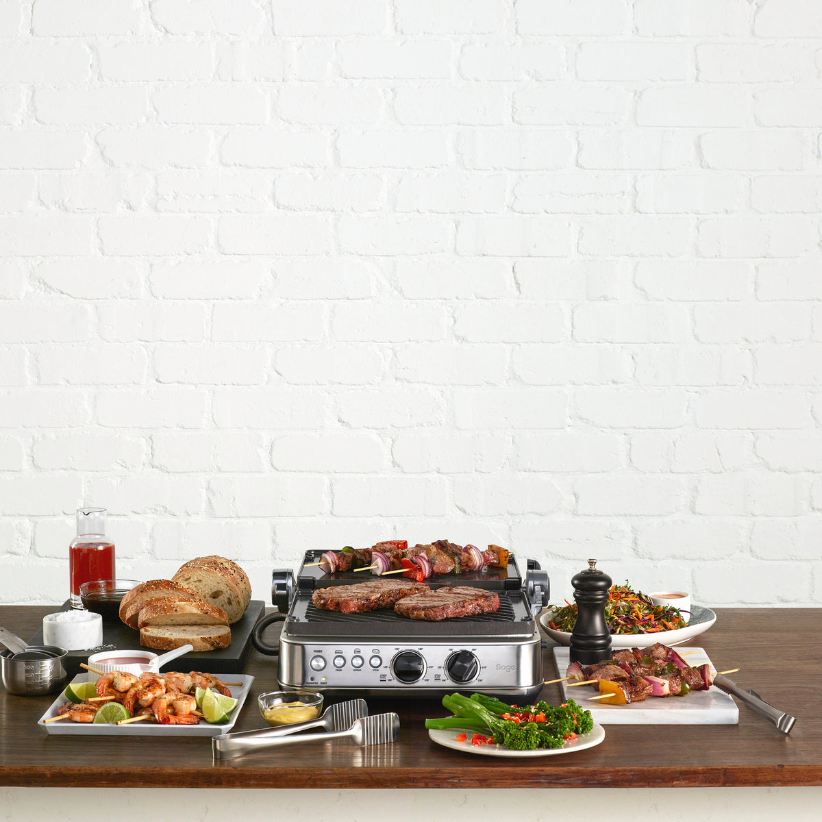 Sage SGR700BSS Grill og smørbrødgrill Børstet stål