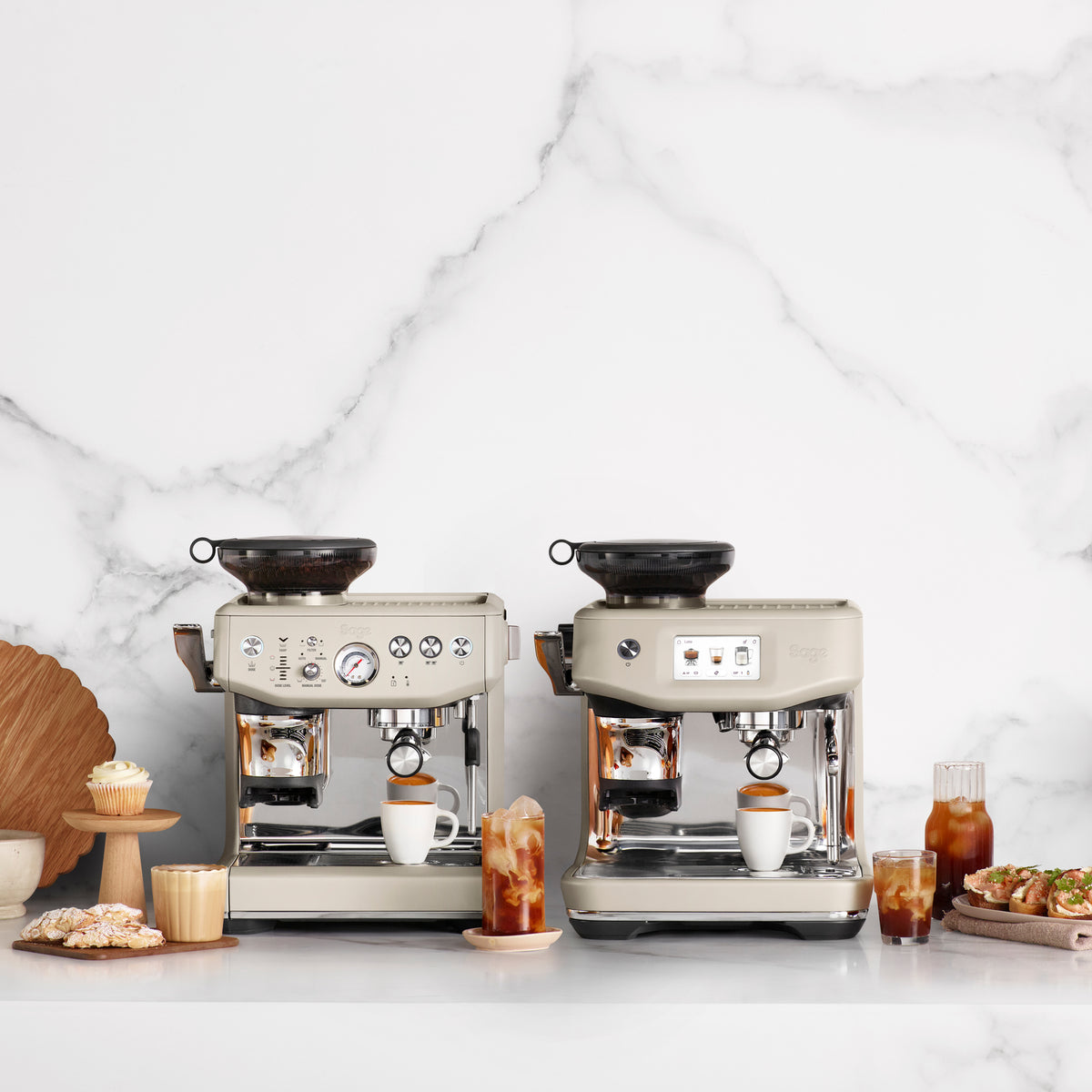 Sage SES876ALM Barista Express Impress espressokeitin Almond Nougat