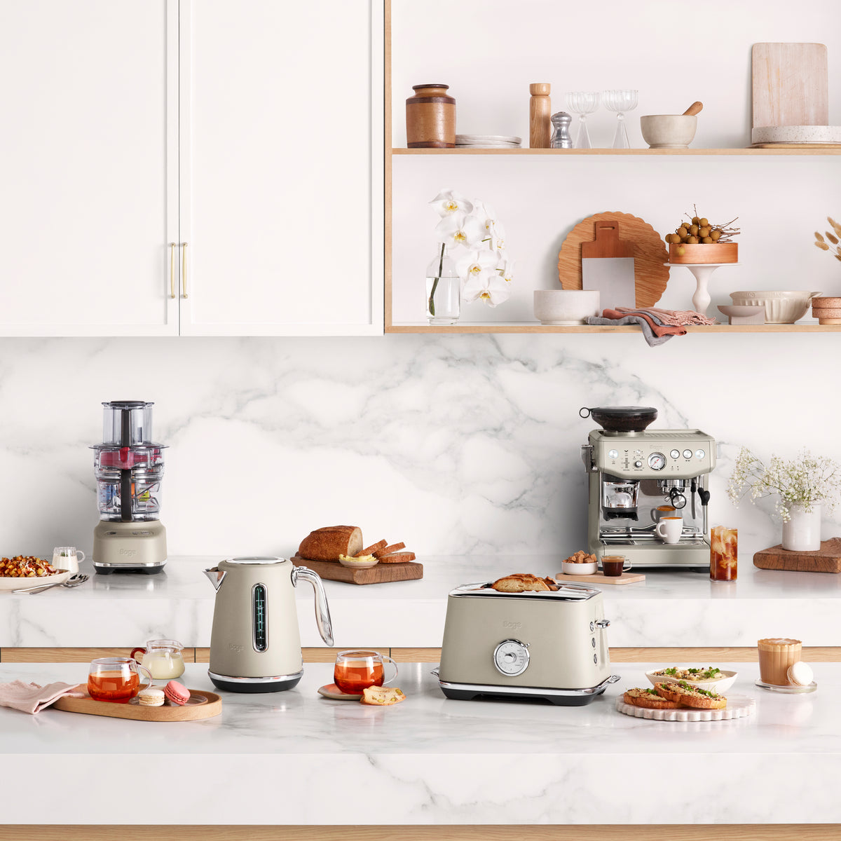 Sage SES876ALM Barista Express Impress espressokeitin Almond Nougat