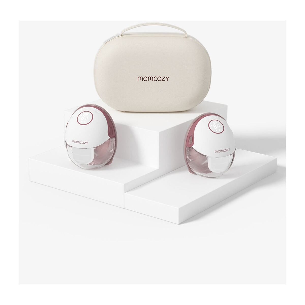 Momcozy M6 Tuplapakkaus Imetyspumppu, Punaista, Käytettävä