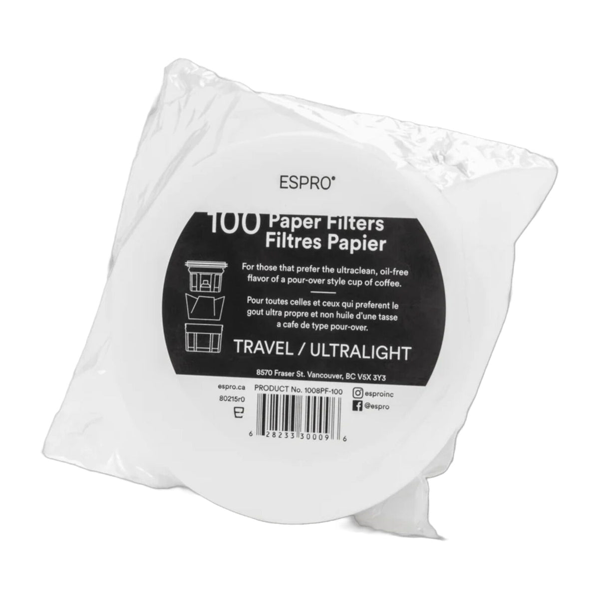 Espro Paper Filters 100 pcs. 1008PF-100 White